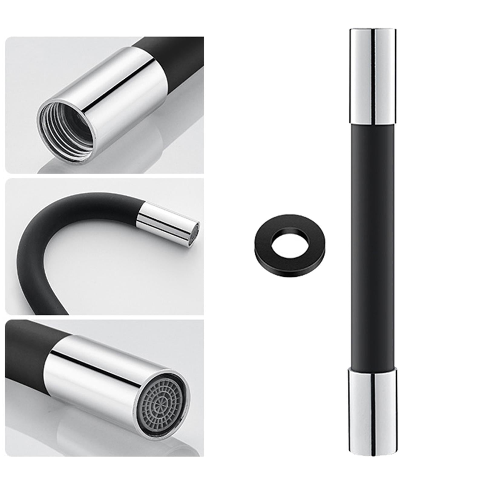 360 Rotary Faucet Extender Bendable Extension Pipe Extension Tube 30cm Black