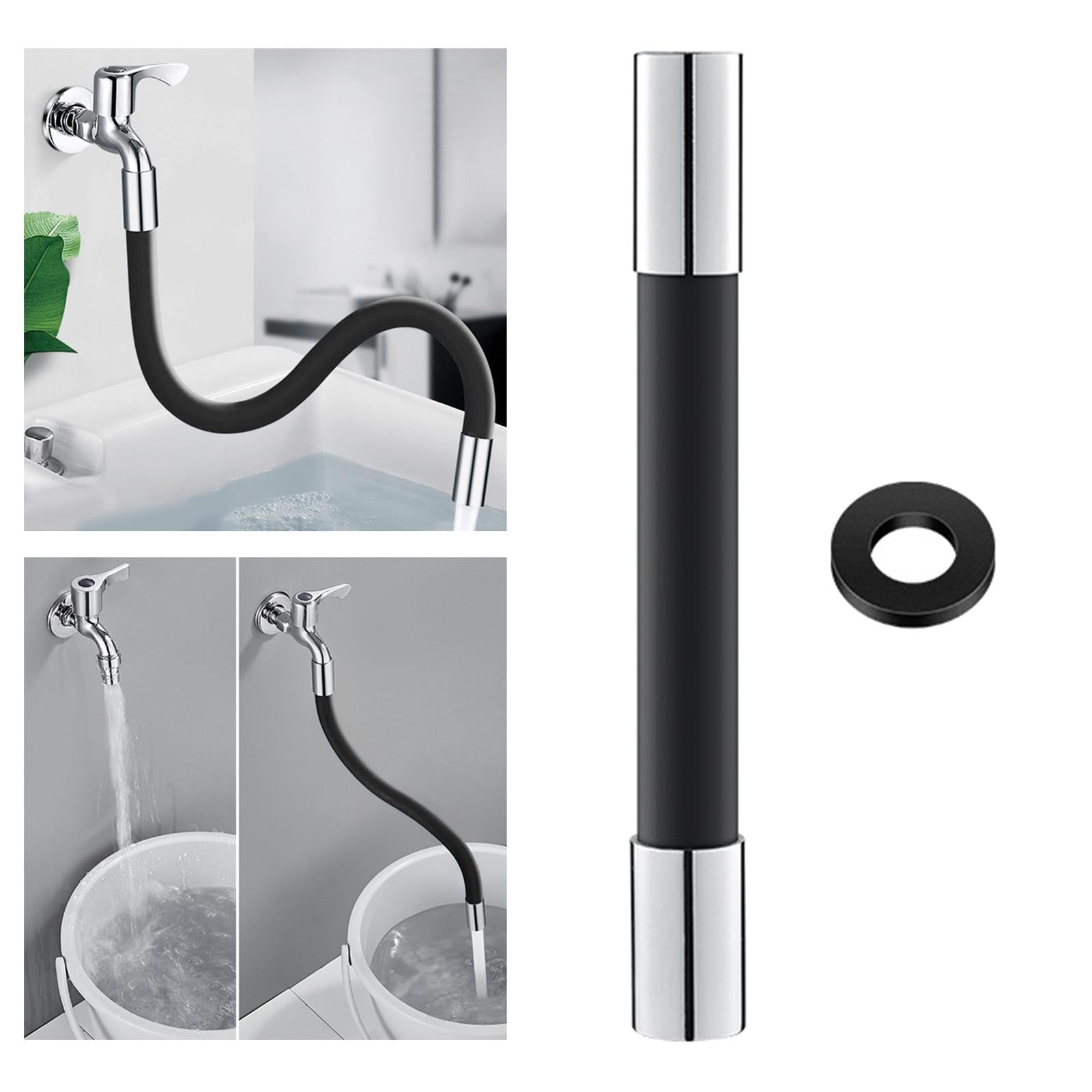 360 Rotary Faucet Extender Bendable Extension Pipe Extension Tube 30cm Black