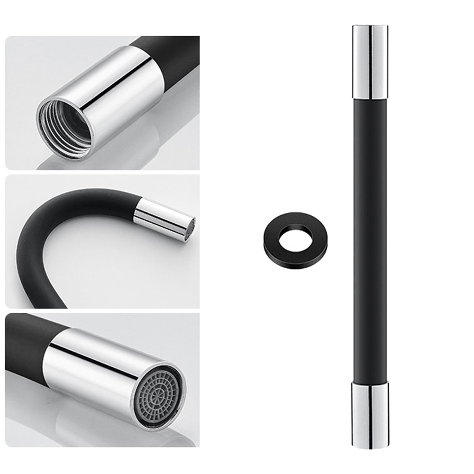 360 Rotary Faucet Extender Bendable Extension Pipe Extension Tube 50cm Black