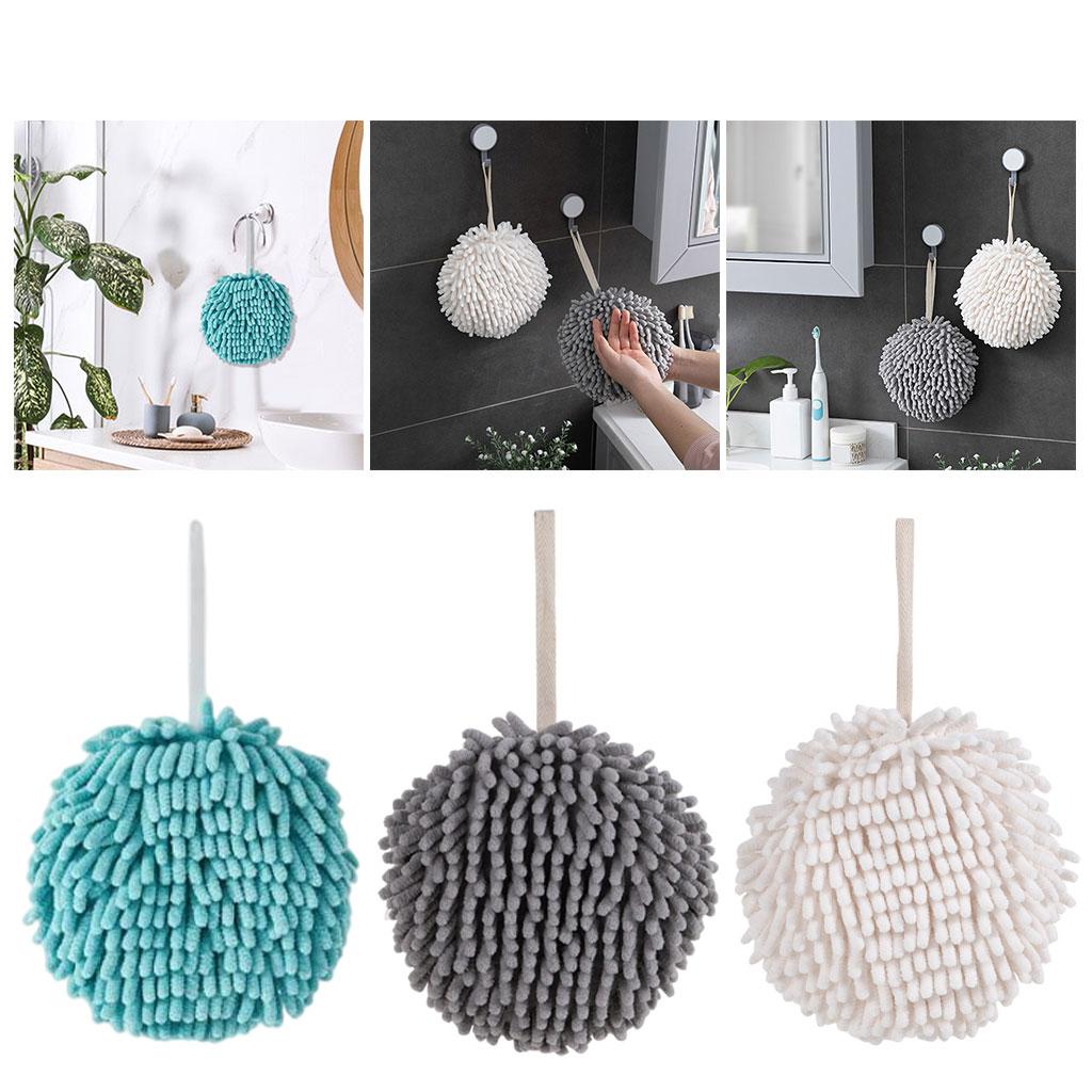 Hand Towel Ball Soft Hanging Cleaning Cloths Super Absorbent for Kitchen White
