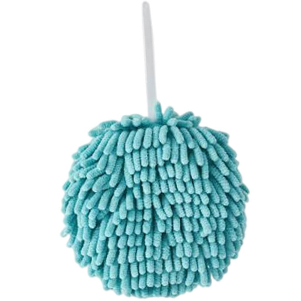 Hand Towel Ball Soft Hanging Cleaning Cloths Super Absorbent for Kitchen Blue