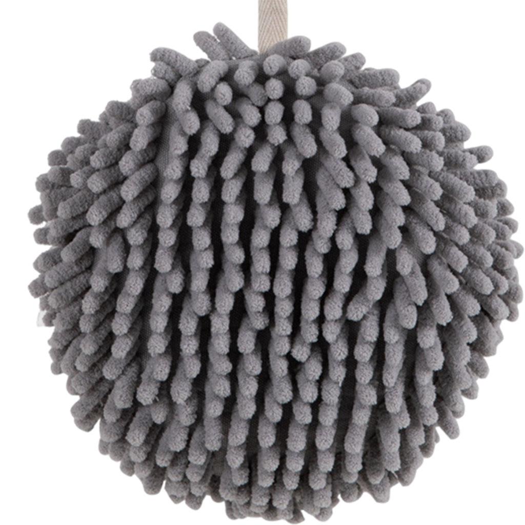 Hand Towel Ball Soft Hanging Cleaning Cloths Super Absorbent for Kitchen Gray