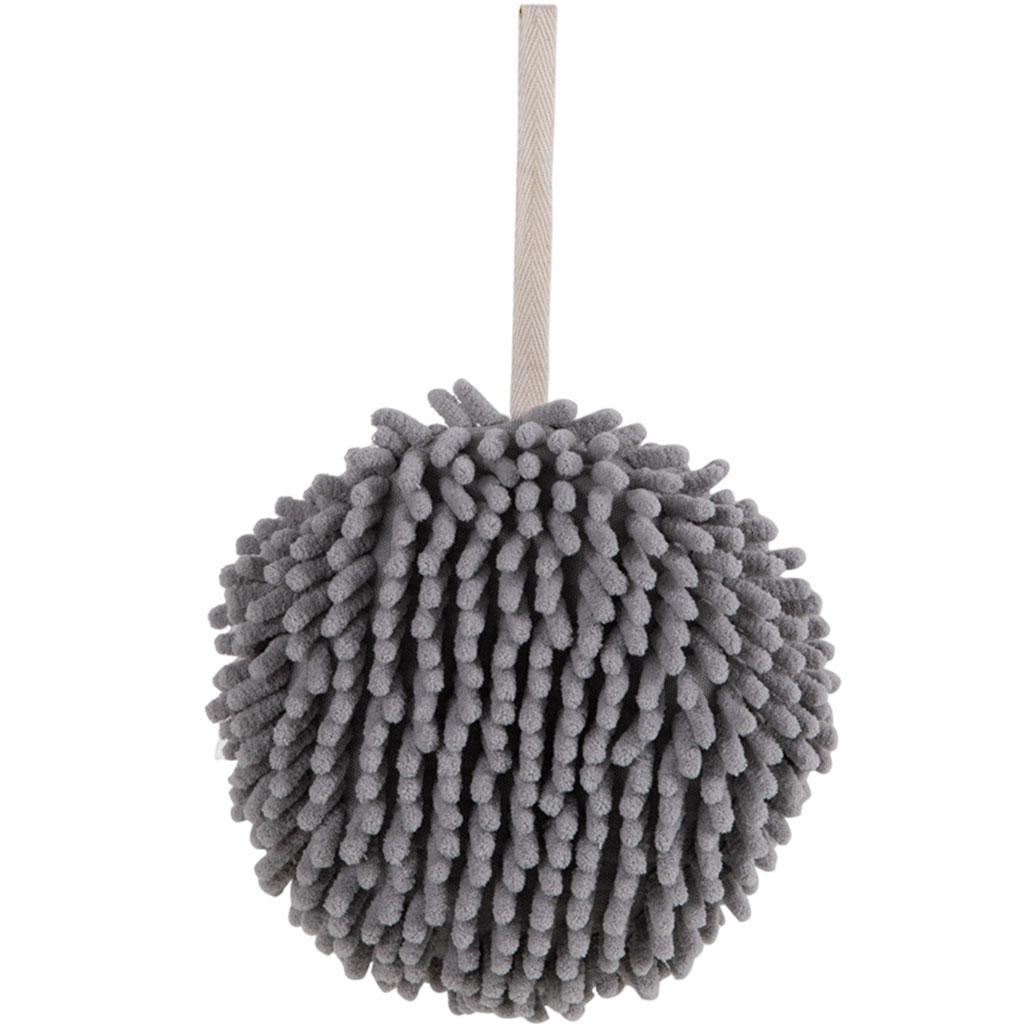 Hand Towel Ball Soft Hanging Cleaning Cloths Super Absorbent for Kitchen Gray