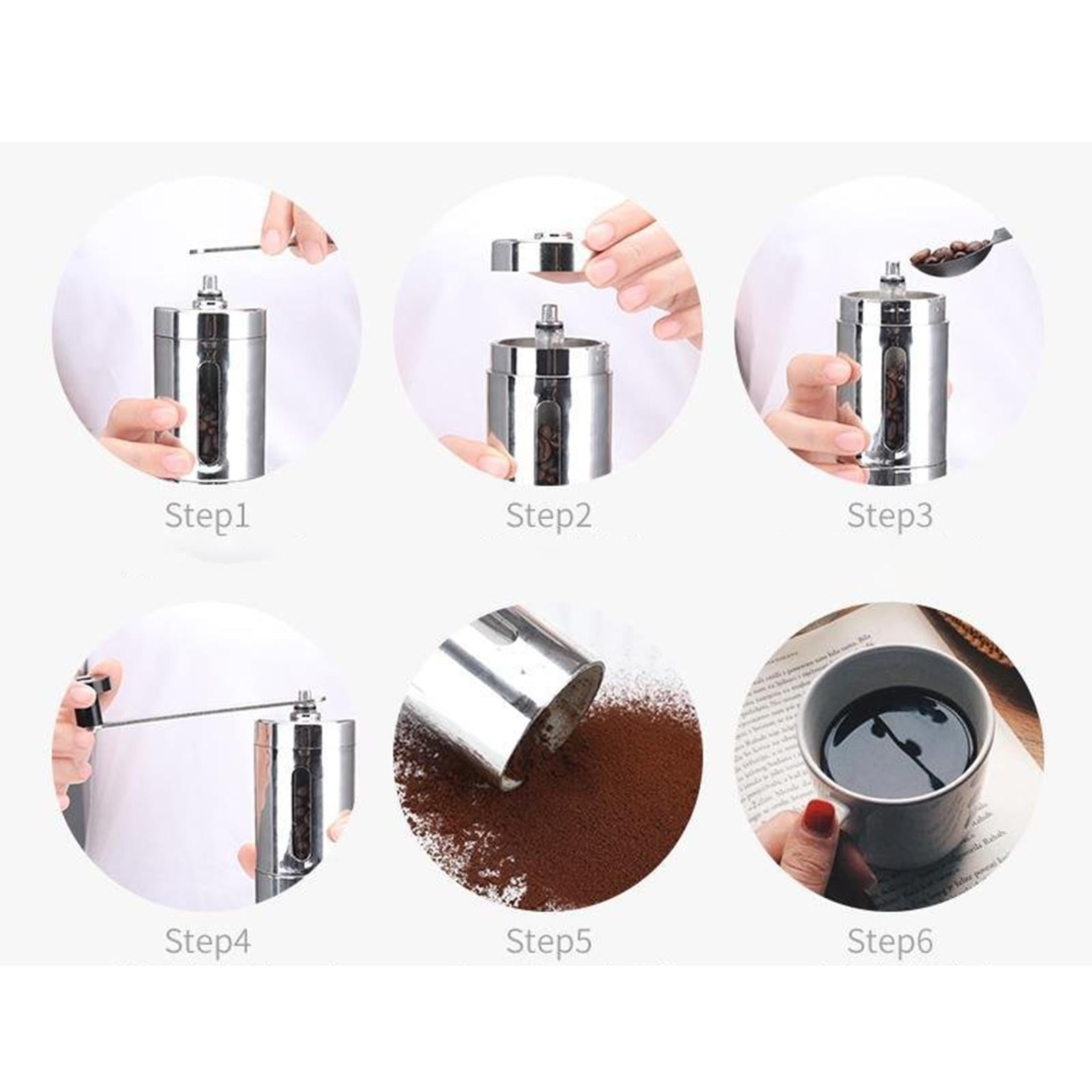 Stainless Steel Manual Coffee Grinder Bean Grinding Tool for Kitchen Silver