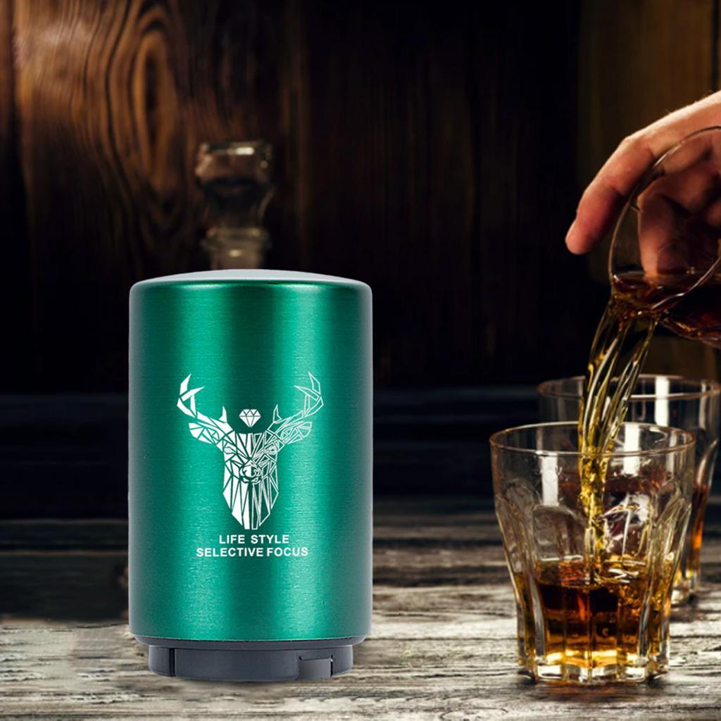 Beer Bottle Opener Push Down Magnetic Lid Catcher Drinks for Fathers Bar Green Deer Head