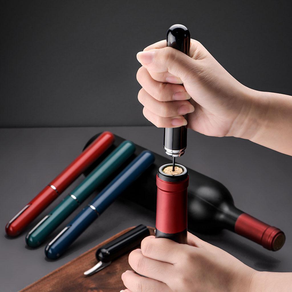 Air Pressure Pump Opener Tools Wine Accessories Quick for Wine Lovers Black