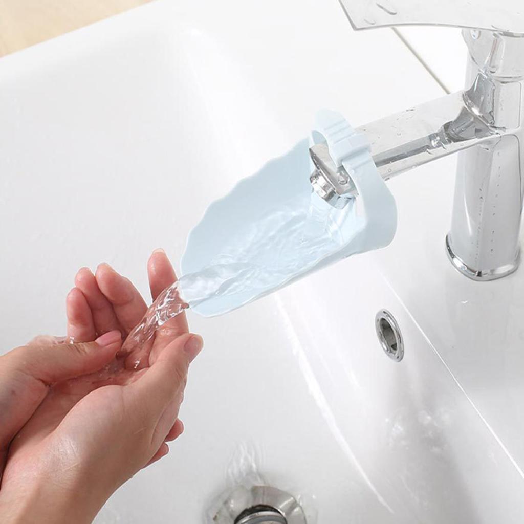Faucet Extender for Kids Children Kitchen Tool Round Corner Add Fun Blue