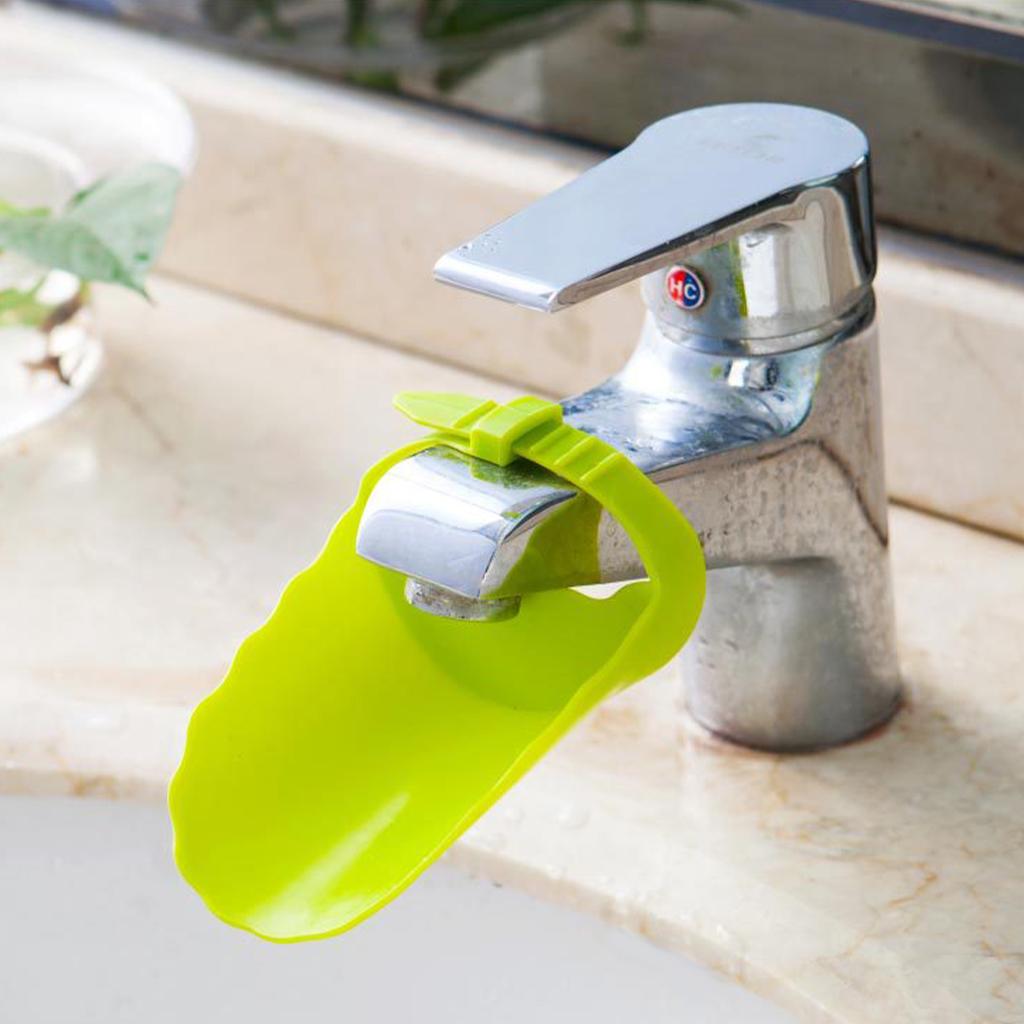 Faucet Extender for Kids Children Kitchen Tool Round Corner Add Fun Green