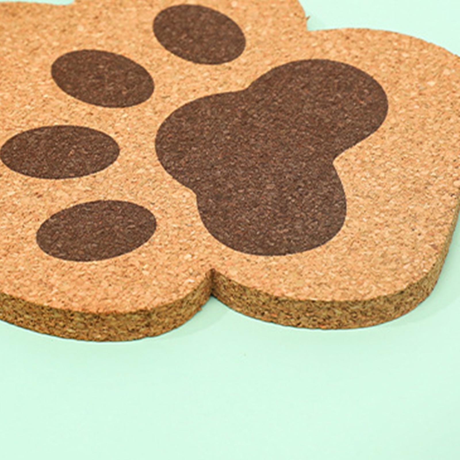 5Pcs Cork Coaster Cat Paw Design Non Slip Reusable for Home Warm Gifts Wine