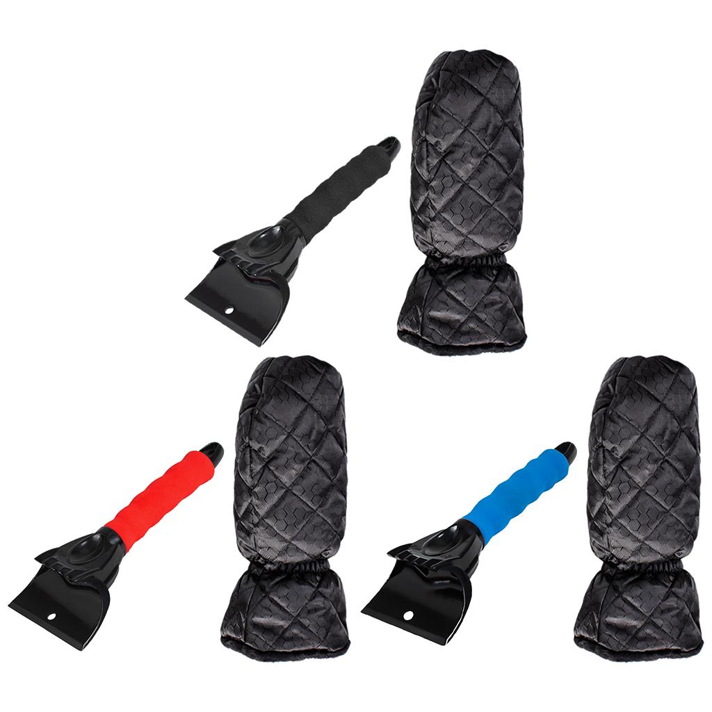 Snow Shovel with Glove Remover Clean Tool Deicer Sturdy for Truck SUV Car Black