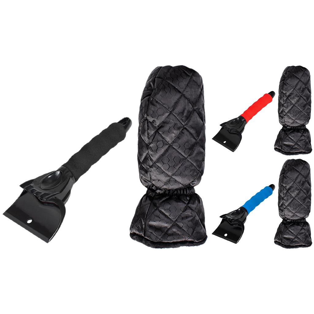 Snow Shovel with Glove Remover Clean Tool Deicer Sturdy for Truck SUV Car Black