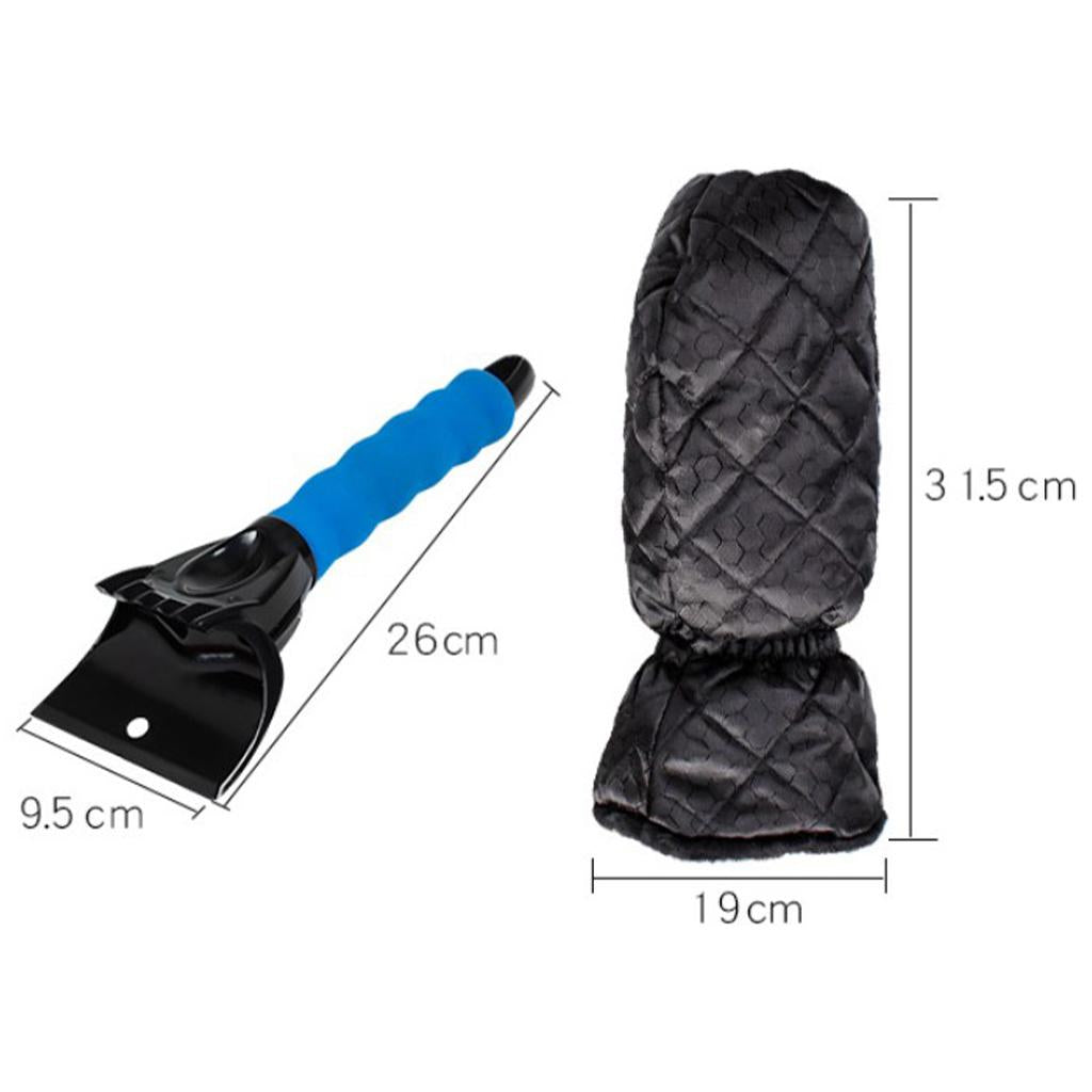Snow Shovel with Glove Remover Clean Tool Deicer Sturdy for Truck SUV Car Blue