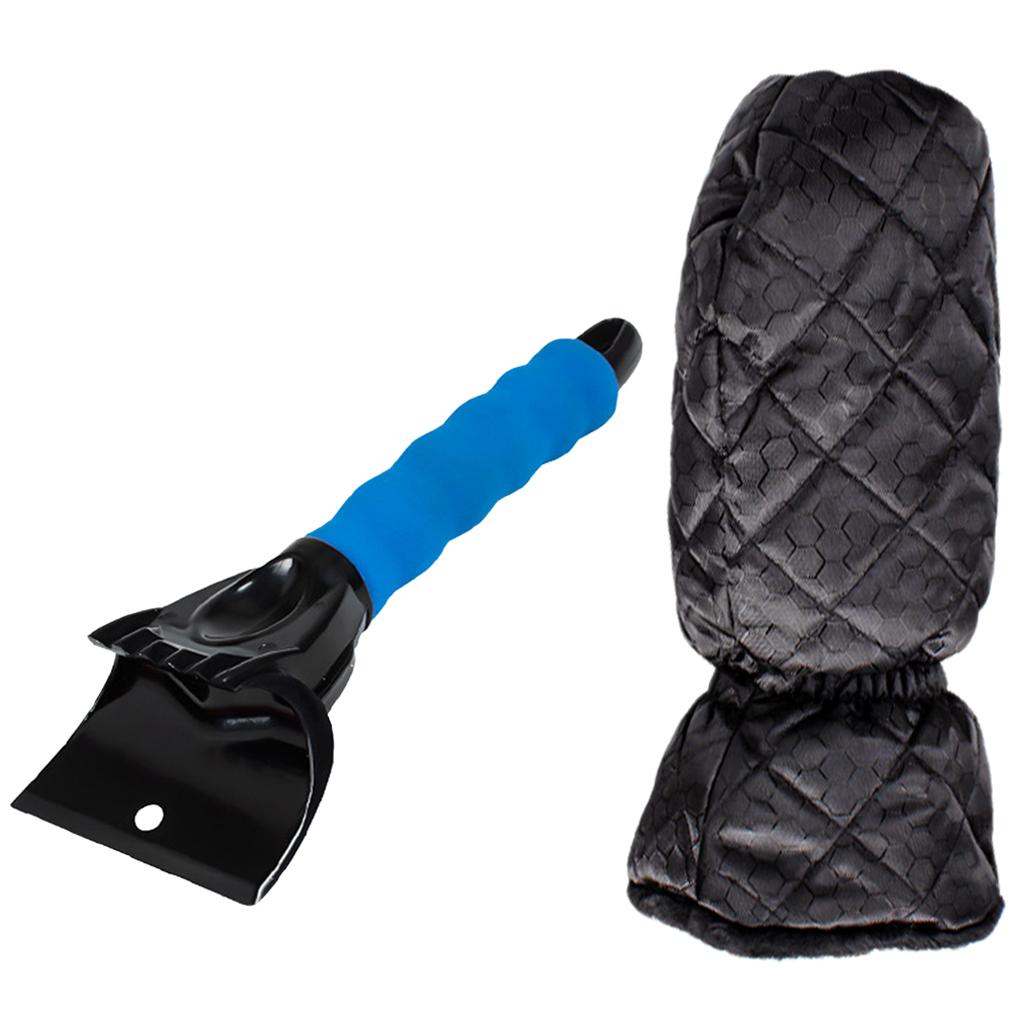 Snow Shovel with Glove Remover Clean Tool Deicer Sturdy for Truck SUV Car Blue
