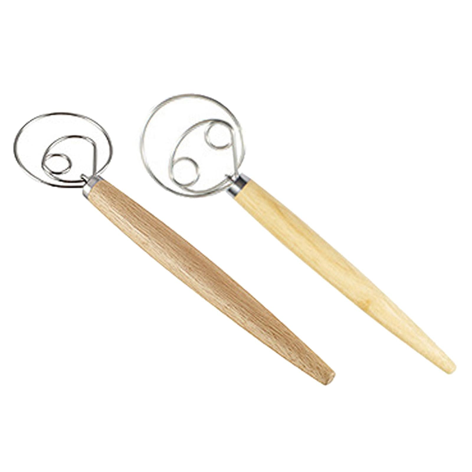 Danish Dough Whisk, Stainless Steel/Wood Single