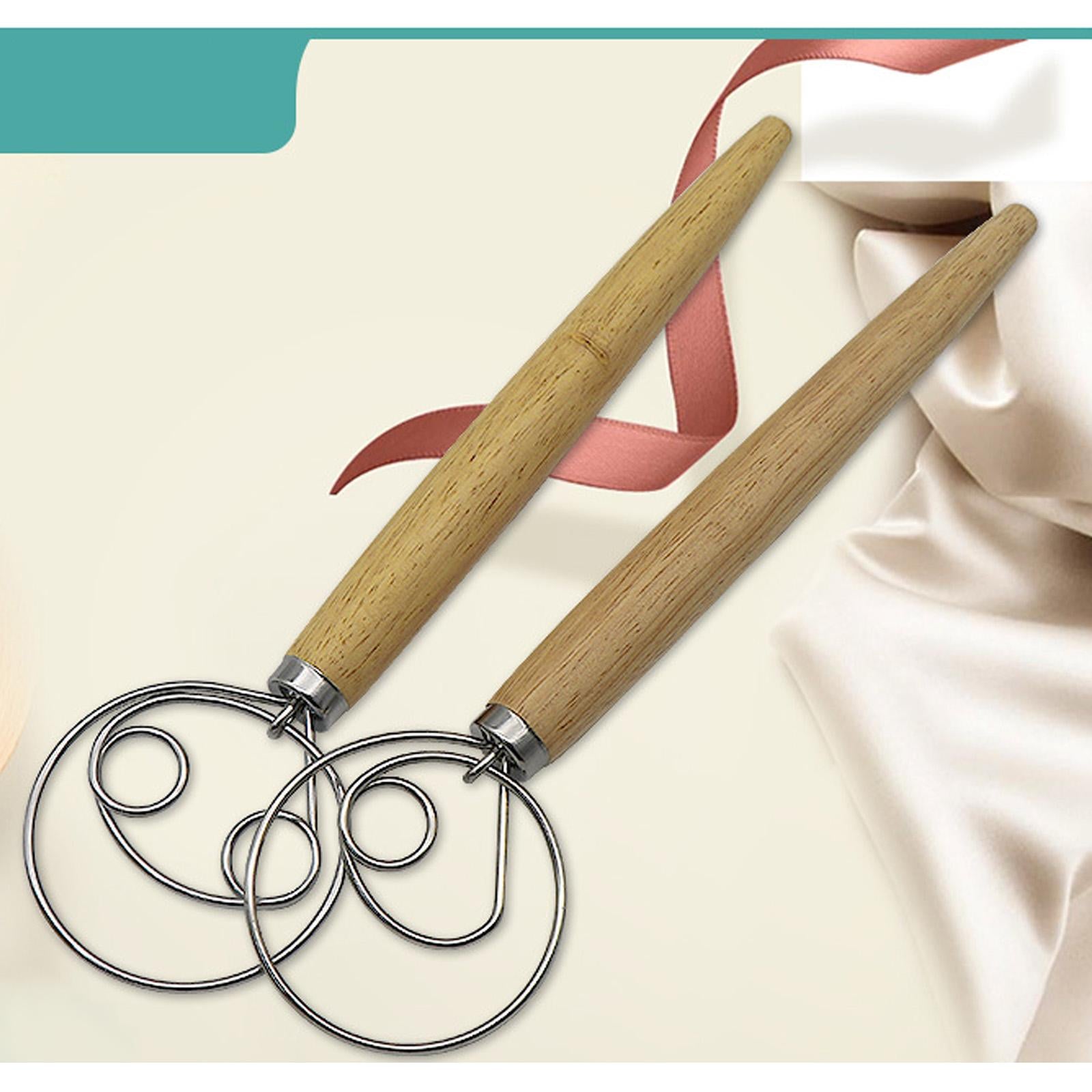 Danish Dough Whisk, Stainless Steel/Wood Single