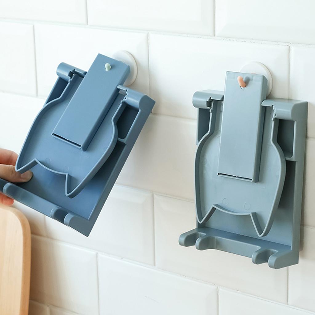 Kitchen Pot Lid Pan Cover Holder Ladle Tongs Stand Cooking Gadgets Blue