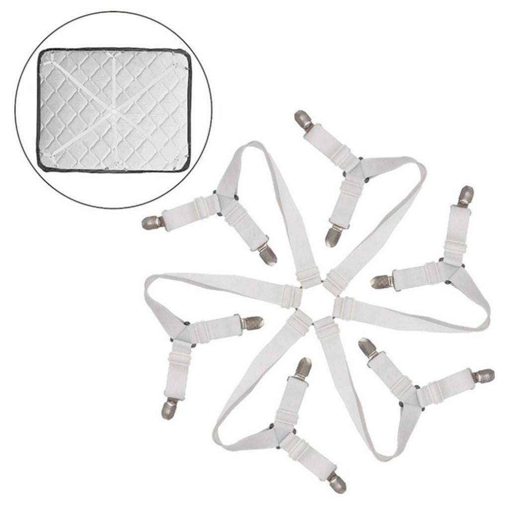 Elastic Bed Sheet Holder Clip Fastener for Bed Sheets Mattress Covers White