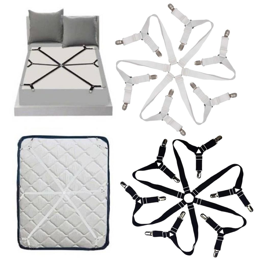 Elastic Bed Sheet Holder Clip Fastener for Bed Sheets Mattress Covers White