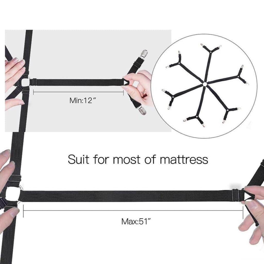 Elastic Bed Sheet Holder Clip Fastener for Bed Sheets Mattress Covers Black