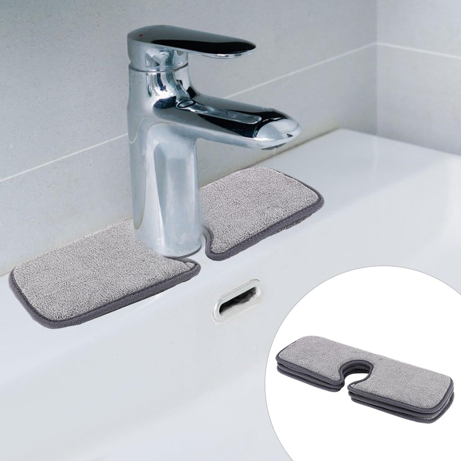 3 Pack Faucet Absorbent Mat Sink Absorbent Mat for Bathroom Countertop Gray