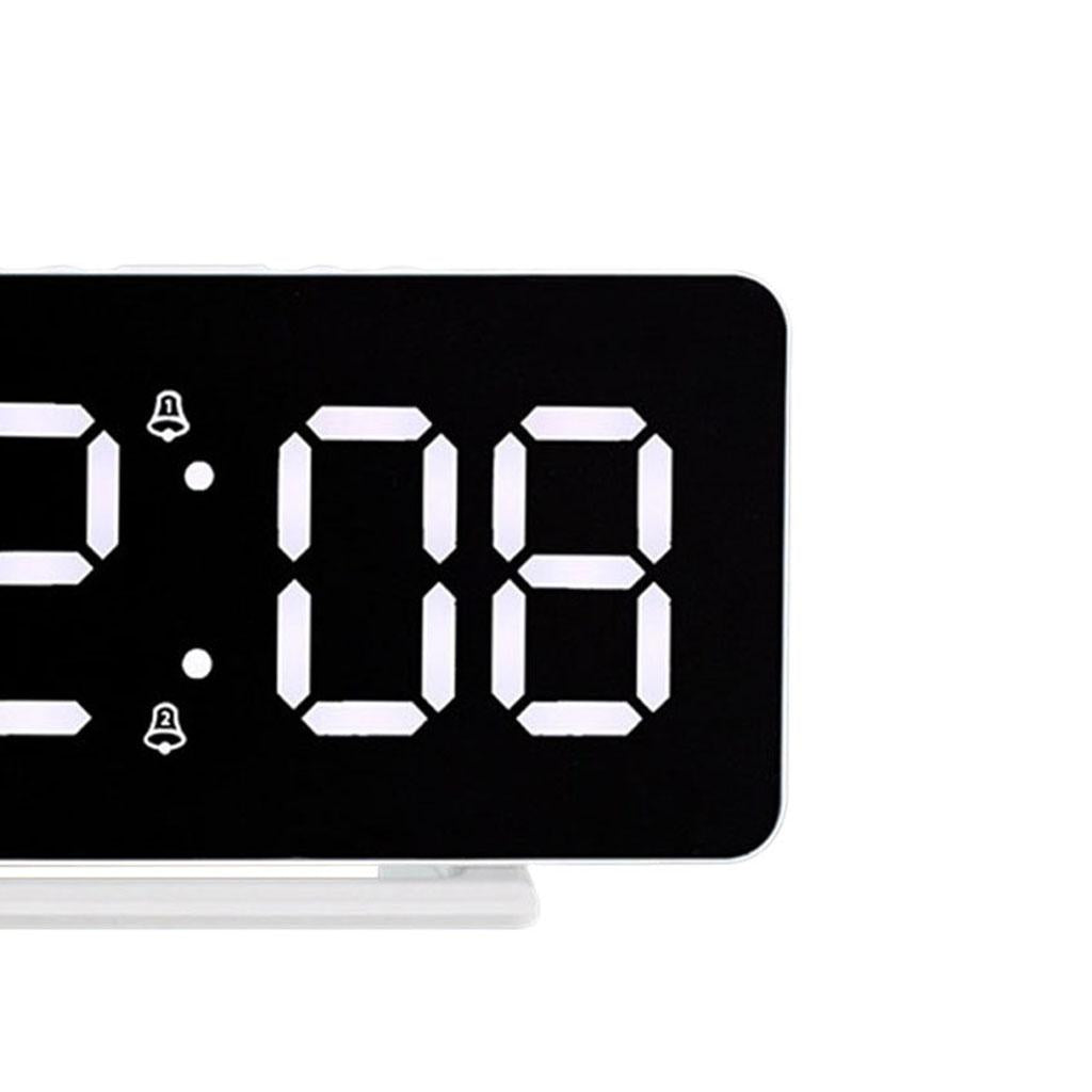 Digital Clock Table Desk Clocks LED Display for Living Room Study Adults Black Mirror