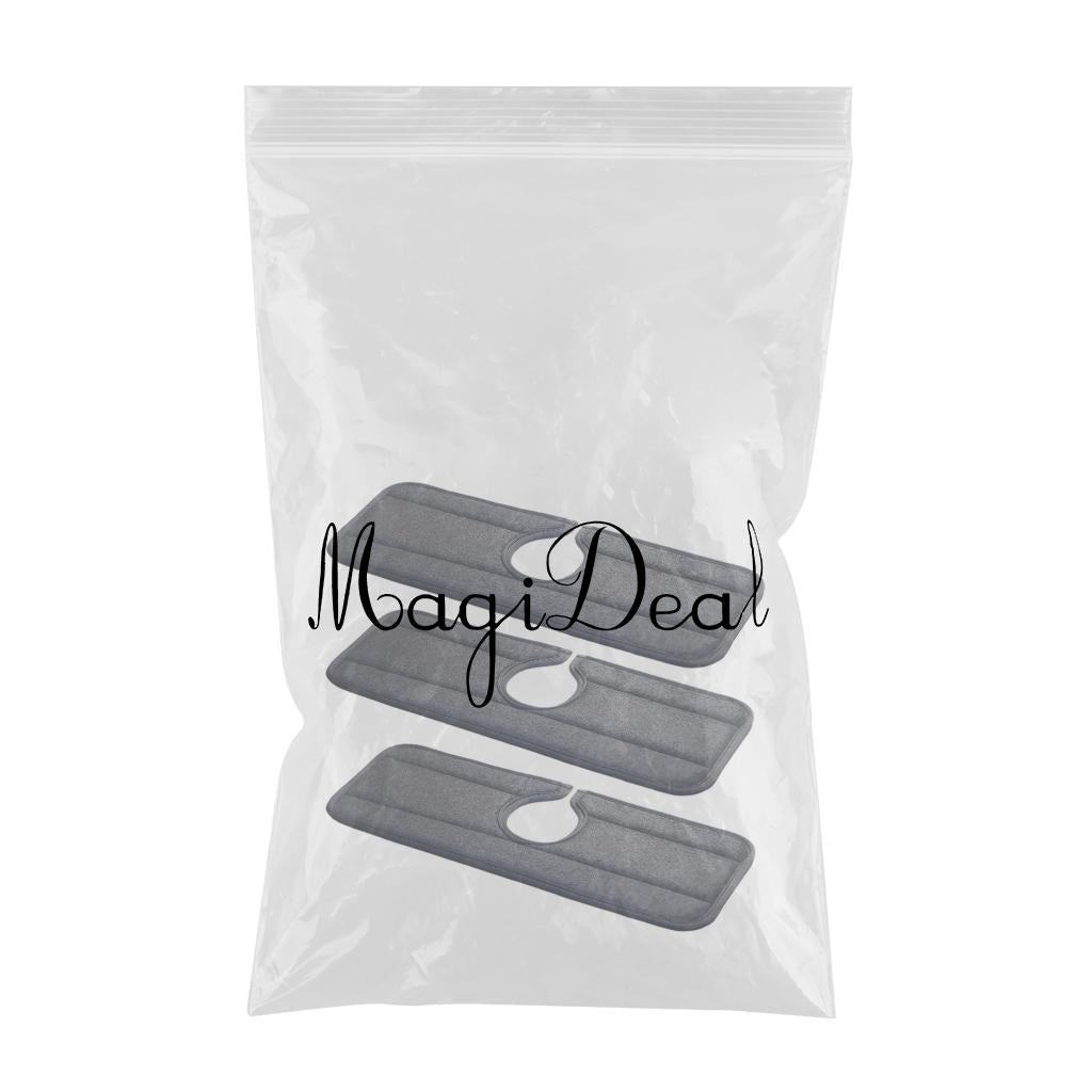 Fiber Kitchen Faucet Absorbent Pad Faucet Splash Catcher Black 3 Pieces