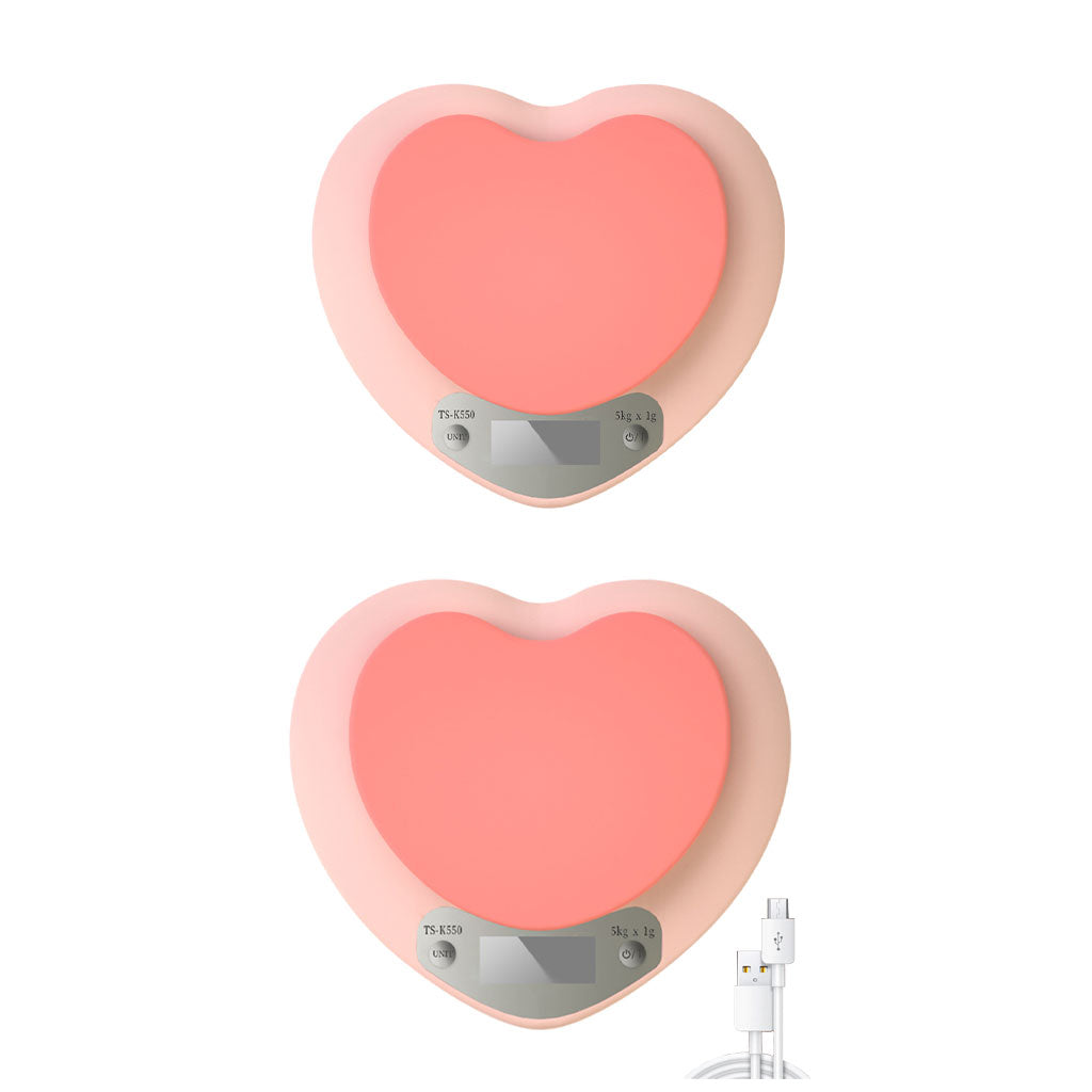 Portable Digital Kitchen Scale G/lb/oz Heart-Shaped Accurate Tool for Bakery Battery Models