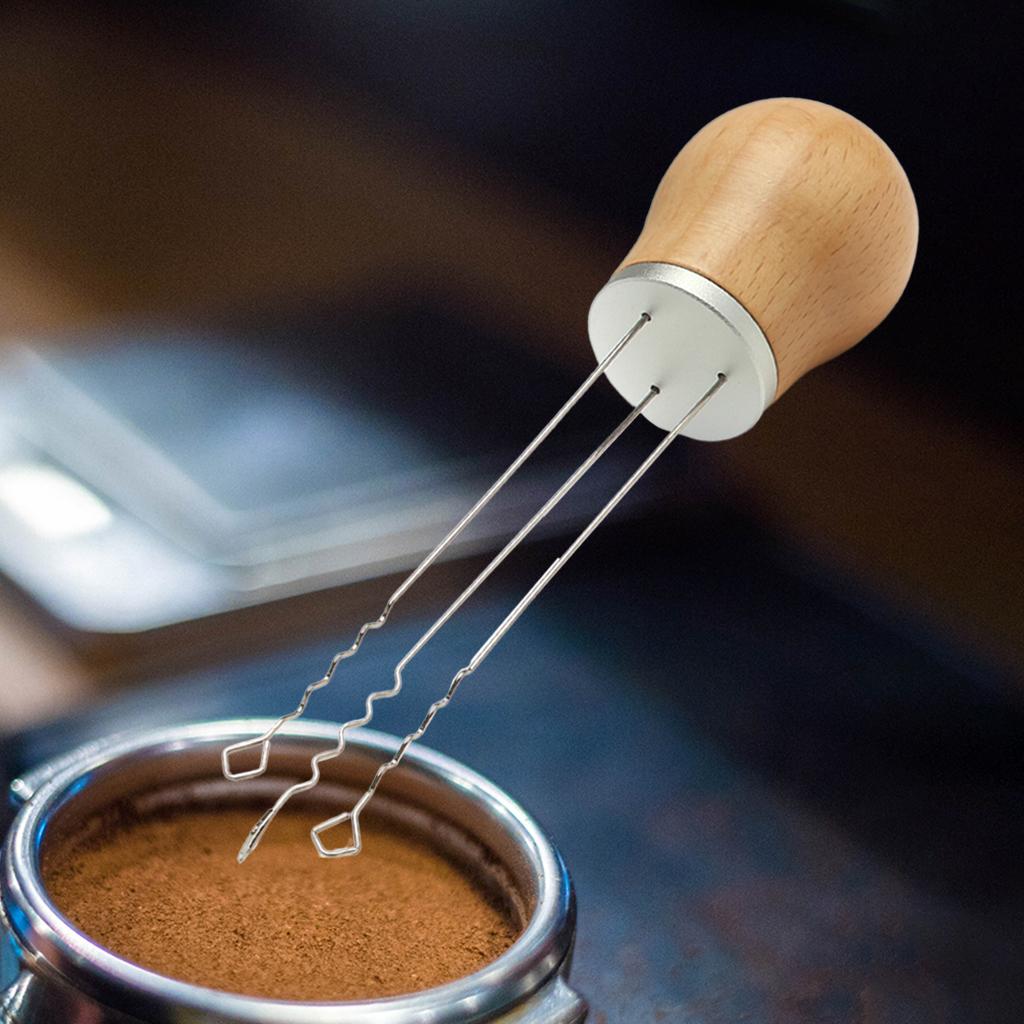 Espresso Coffee Stirrer Professional Powder Dispensing for Espresso Barista Beech Silver