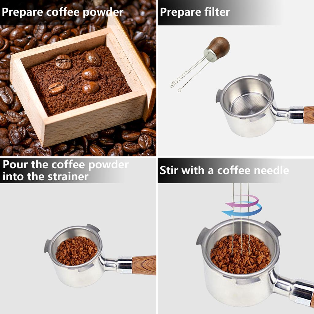 Espresso Coffee Stirrer Professional Powder Dispensing for Espresso Barista Wulnut Silver