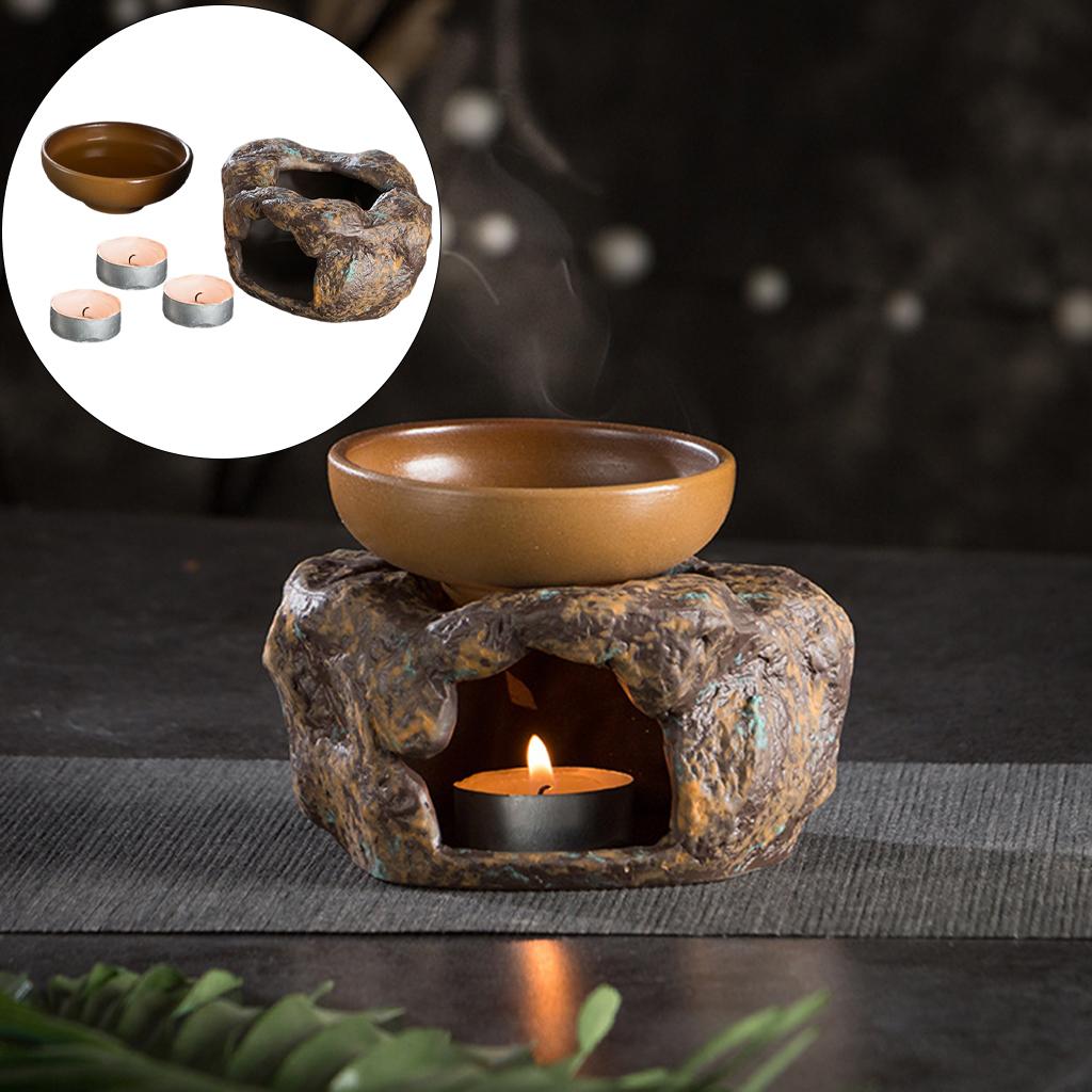 Warmtea Base, Stoneware Candle Teaware Durable Heatproof for Household Home with cup