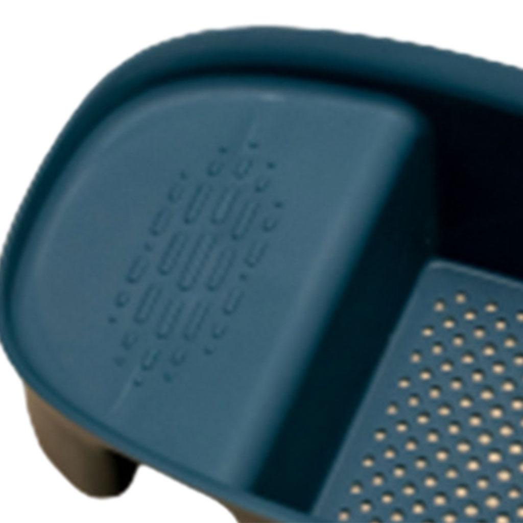 Kitchen Sink Strainer Basket Saddle-Shaped for Wash Vegetables Fruits Pasta Blue