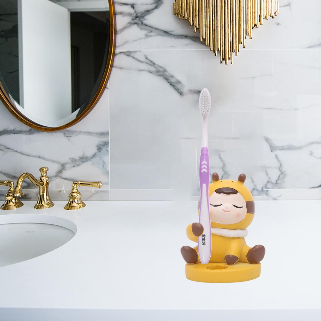 Cute Toothbrush Holder Stand Animal Shape Multi-Functional for Hotel Vanity Bee