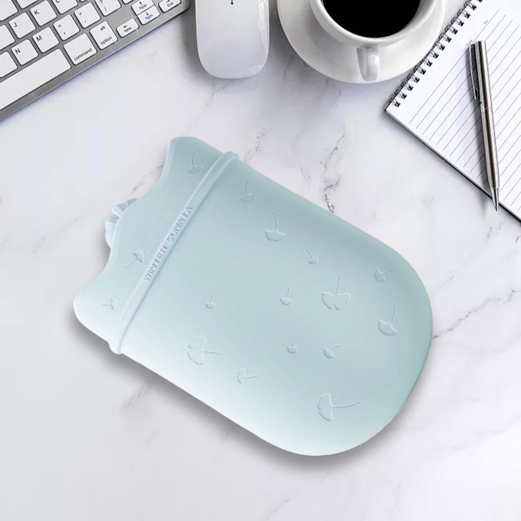 500ml Hot Water Bottle & Cover Leakproof High Density Winter Hand Warmer Blue