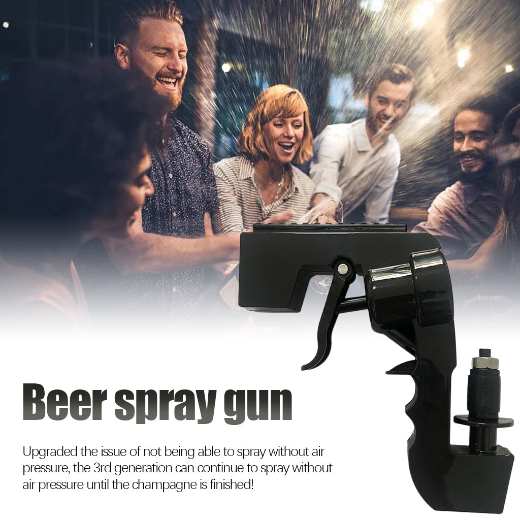 Champagne Gun Dispenser Adjustable Squirt Gun for Holiday Wedding black