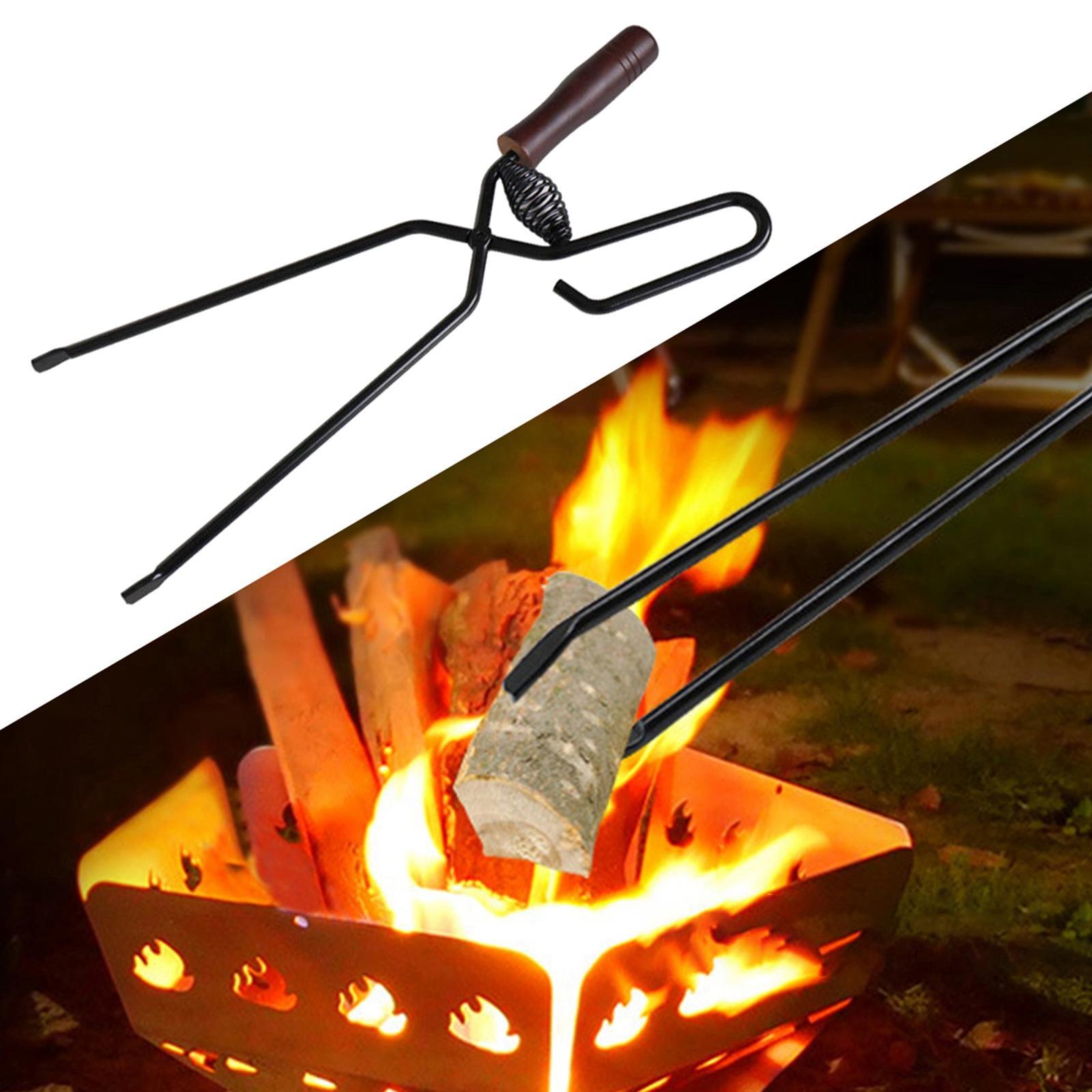 Multifunctional Scissors Tong Barbecue Clip with Wood Handle for Outdoor BBQ