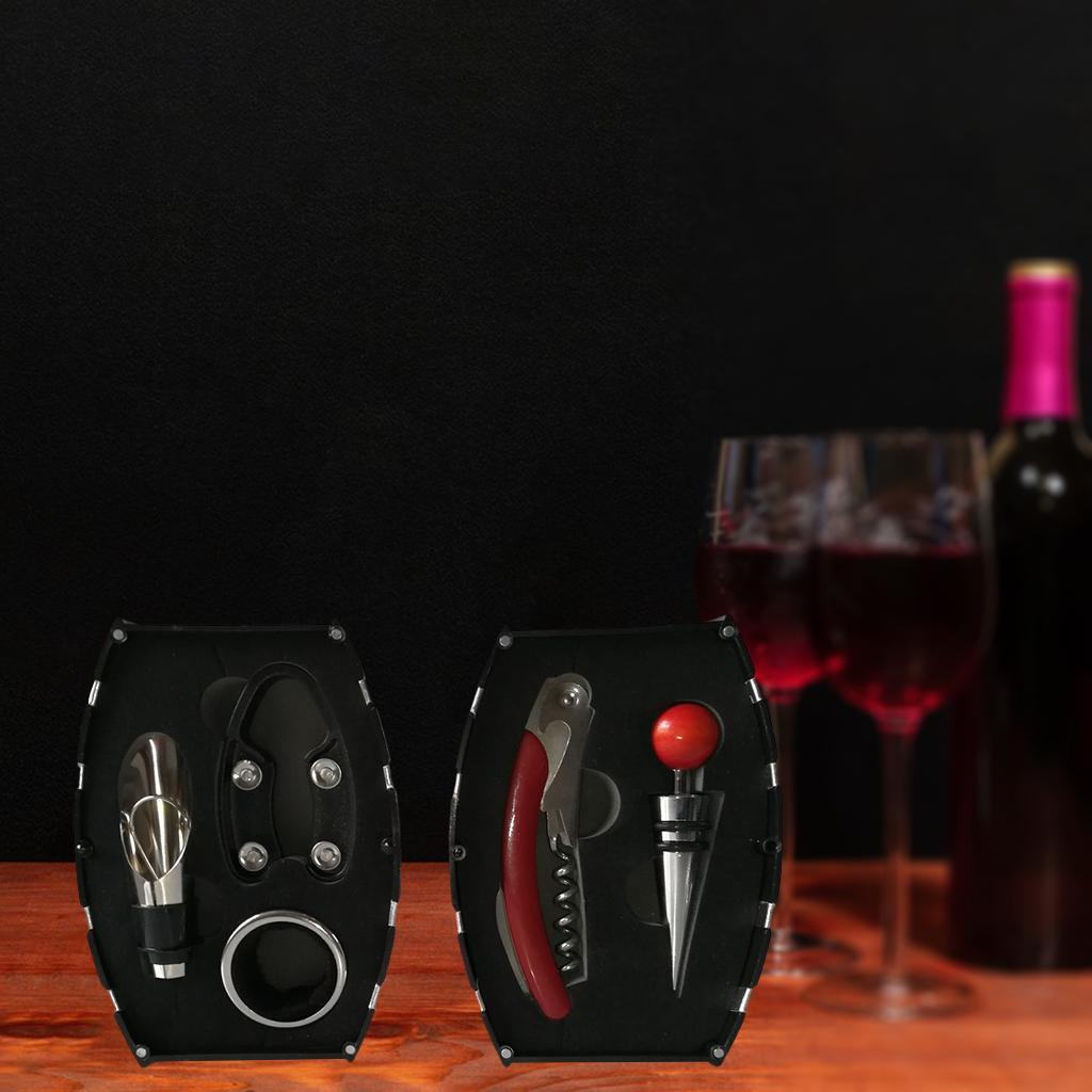 5 Pieces Wine Opener Set Bottle Opener for Home Plastic Red Handle