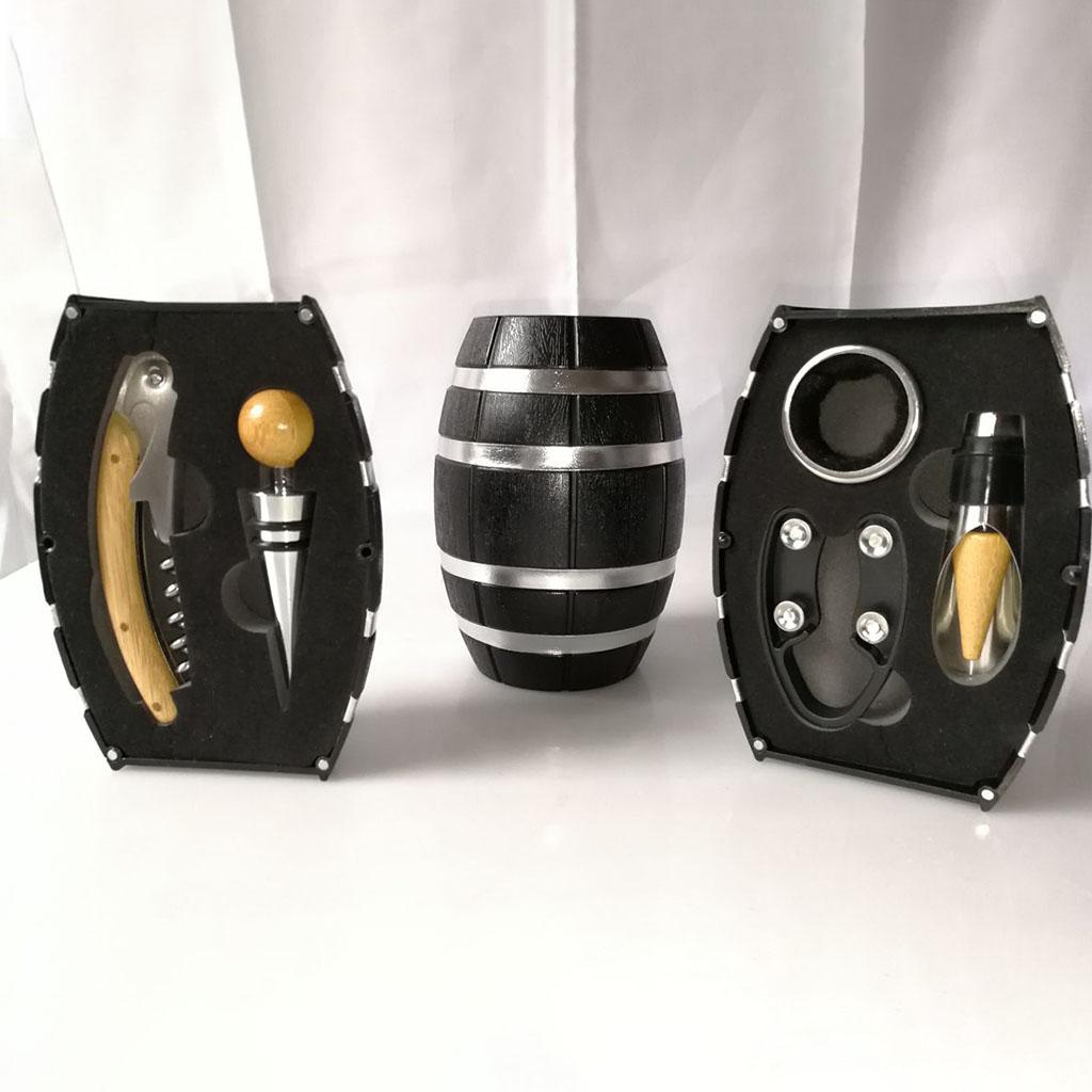 5 Pieces Wine Opener Set Bottle Opener for Home Bamboo Wooden Handle