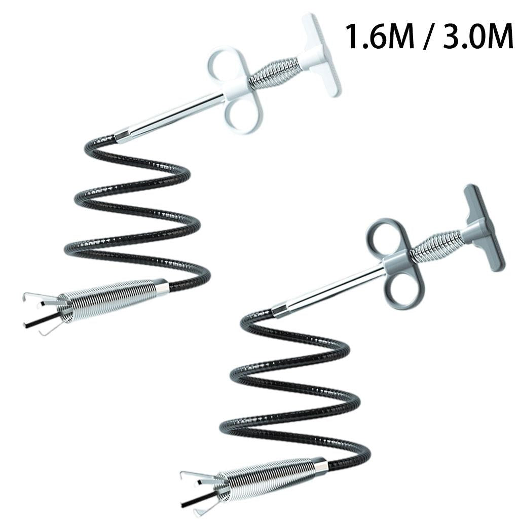 Household Drain Cleaner Drain Pipe Cleaner for Shower Drain Pipeline Sewer White 160cm