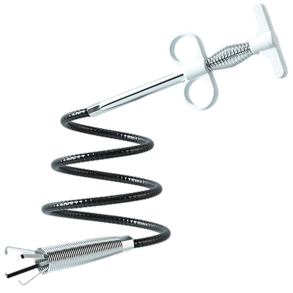 Household Drain Cleaner Drain Pipe Cleaner for Shower Drain Pipeline Sewer White 300cm