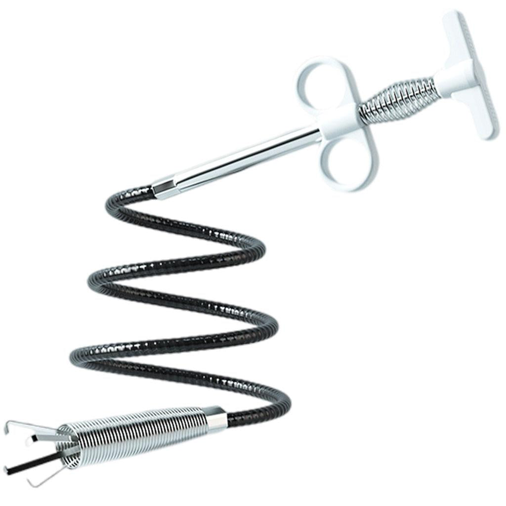 Household Drain Cleaner Drain Pipe Cleaner for Shower Drain Pipeline Sewer White 300cm