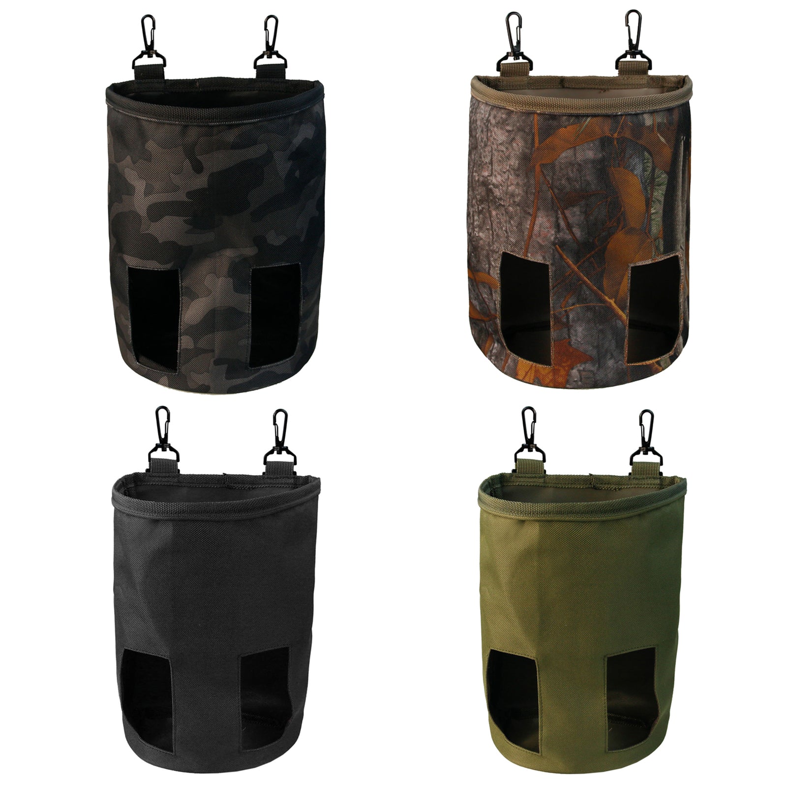 Rabbit Hay Feeder Bag Hay Bag Hanging Pouch Feeder 2 Holes for Guinea Pig black