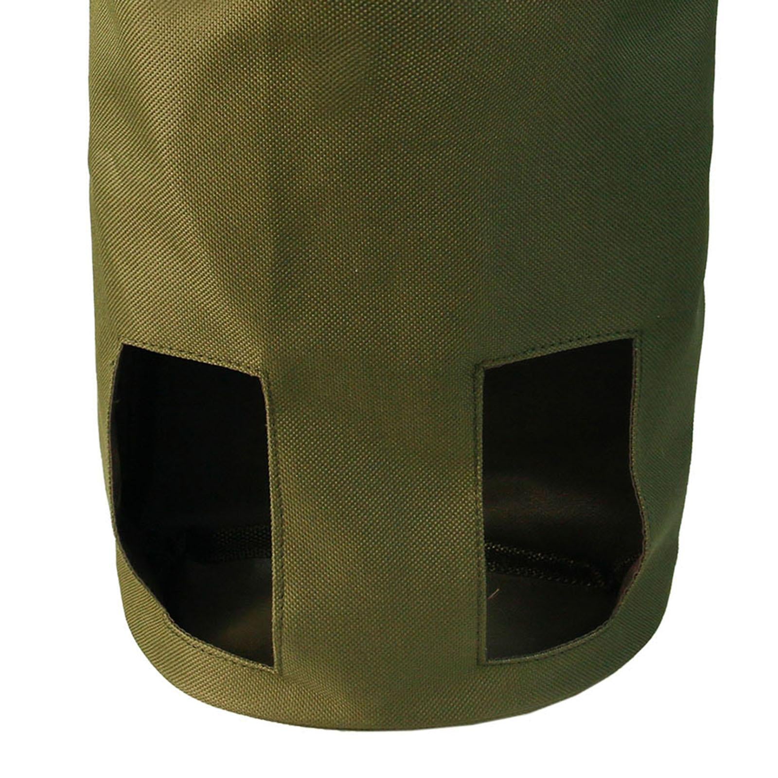 Rabbit Hay Feeder Bag Hay Bag Hanging Pouch Feeder 2 Holes for Guinea Pig army green