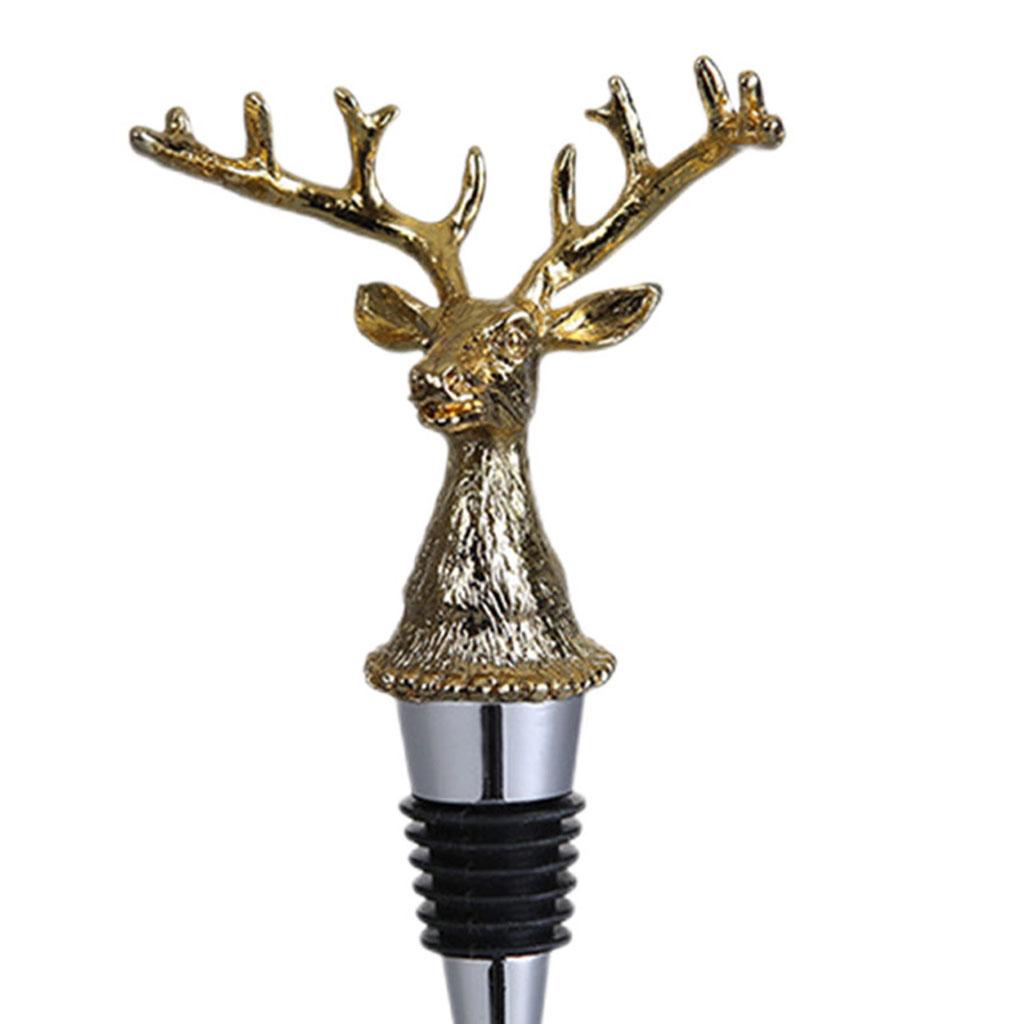 Animal Wine Bottle Stopper Decor for Bar Beverage Bottle Champagne Bottle Deer Stopper Gold