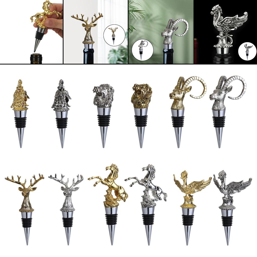 Animal Wine Bottle Stopper Decor for Bar Beverage Bottle Champagne Bottle Deer Stopper Gold
