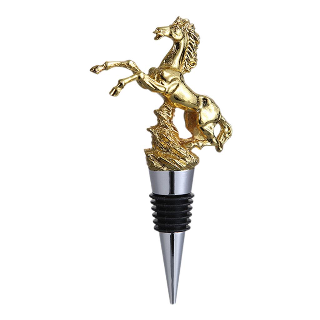 Animal Wine Bottle Stopper Decor for Bar Beverage Bottle Champagne Bottle Horse Stopper Gold
