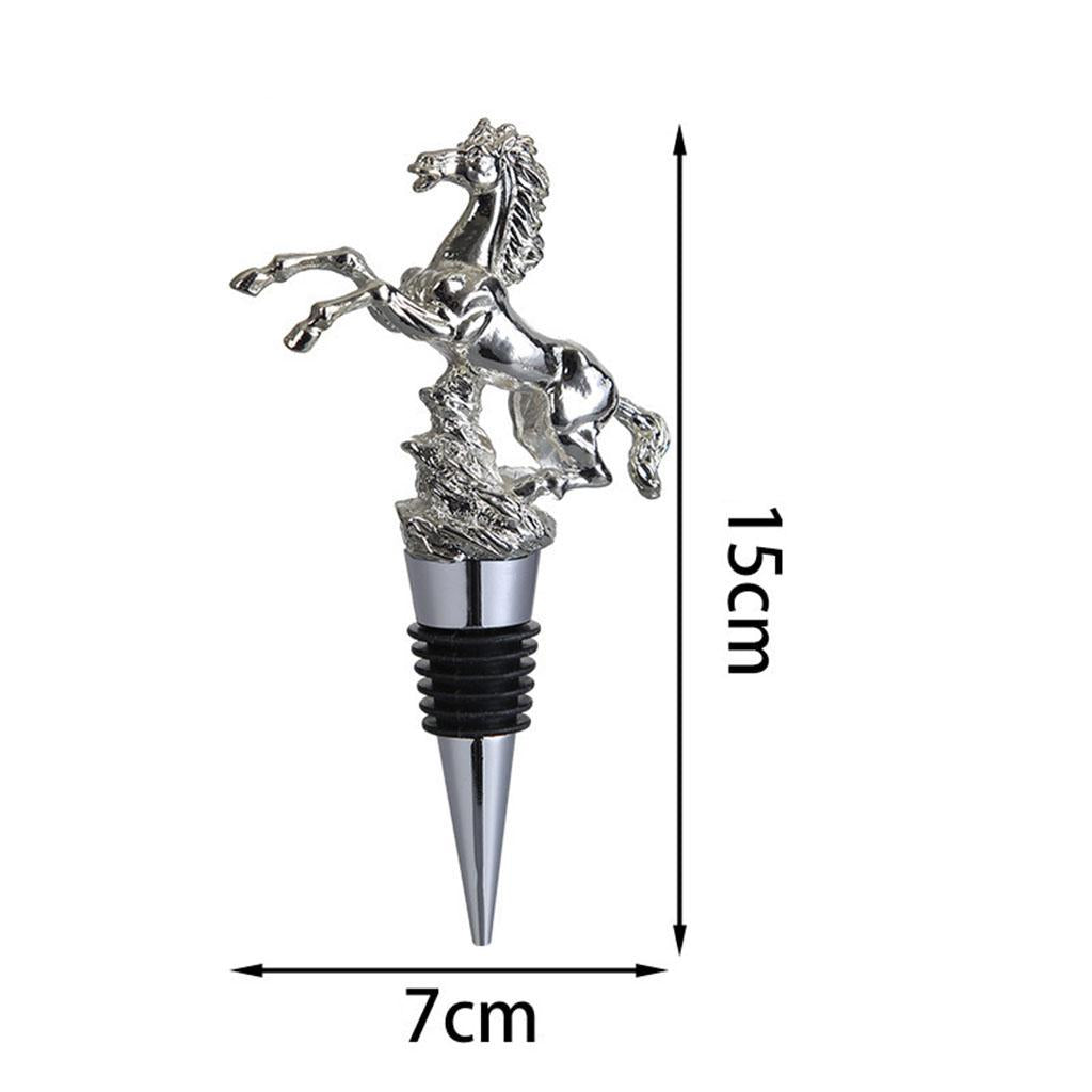 Animal Wine Bottle Stopper Decor for Bar Beverage Bottle Champagne Bottle Horse Stopper Silver