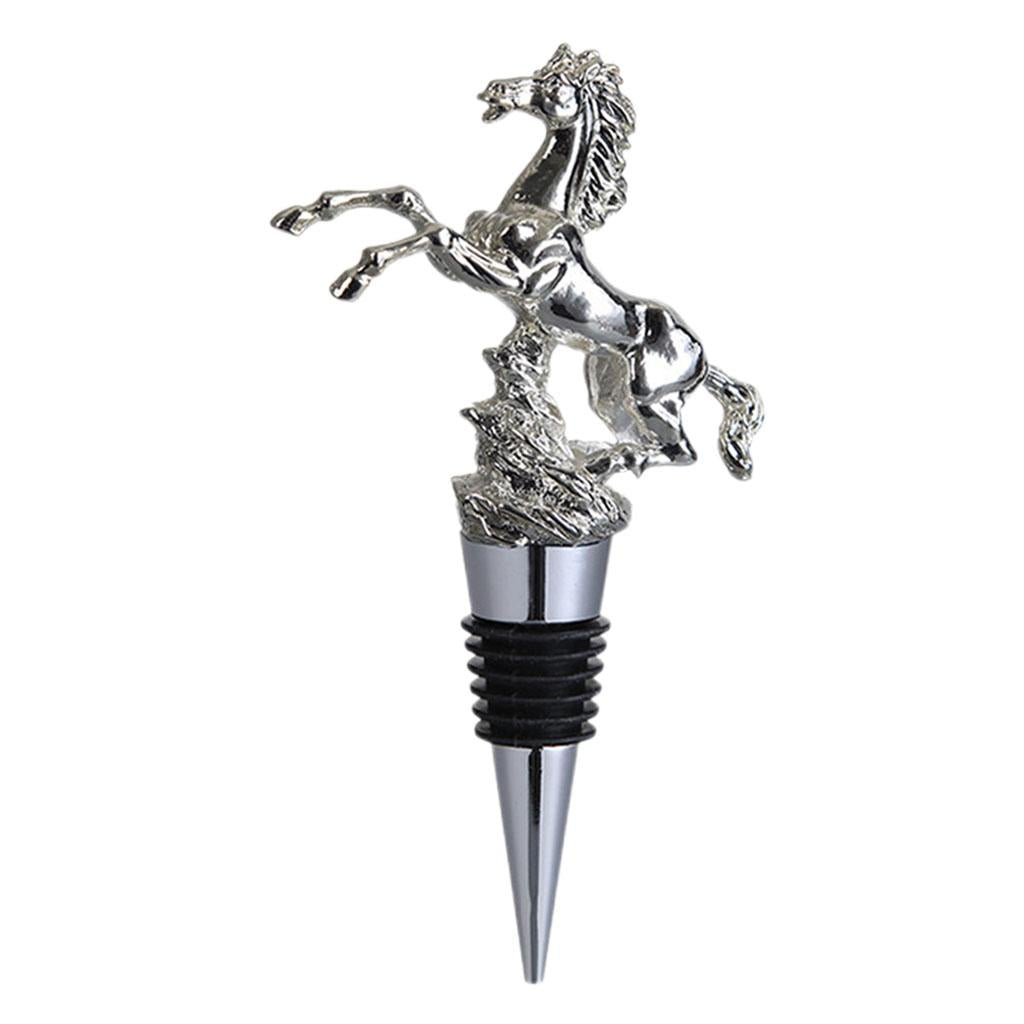 Animal Wine Bottle Stopper Decor for Bar Beverage Bottle Champagne Bottle Horse Stopper Silver