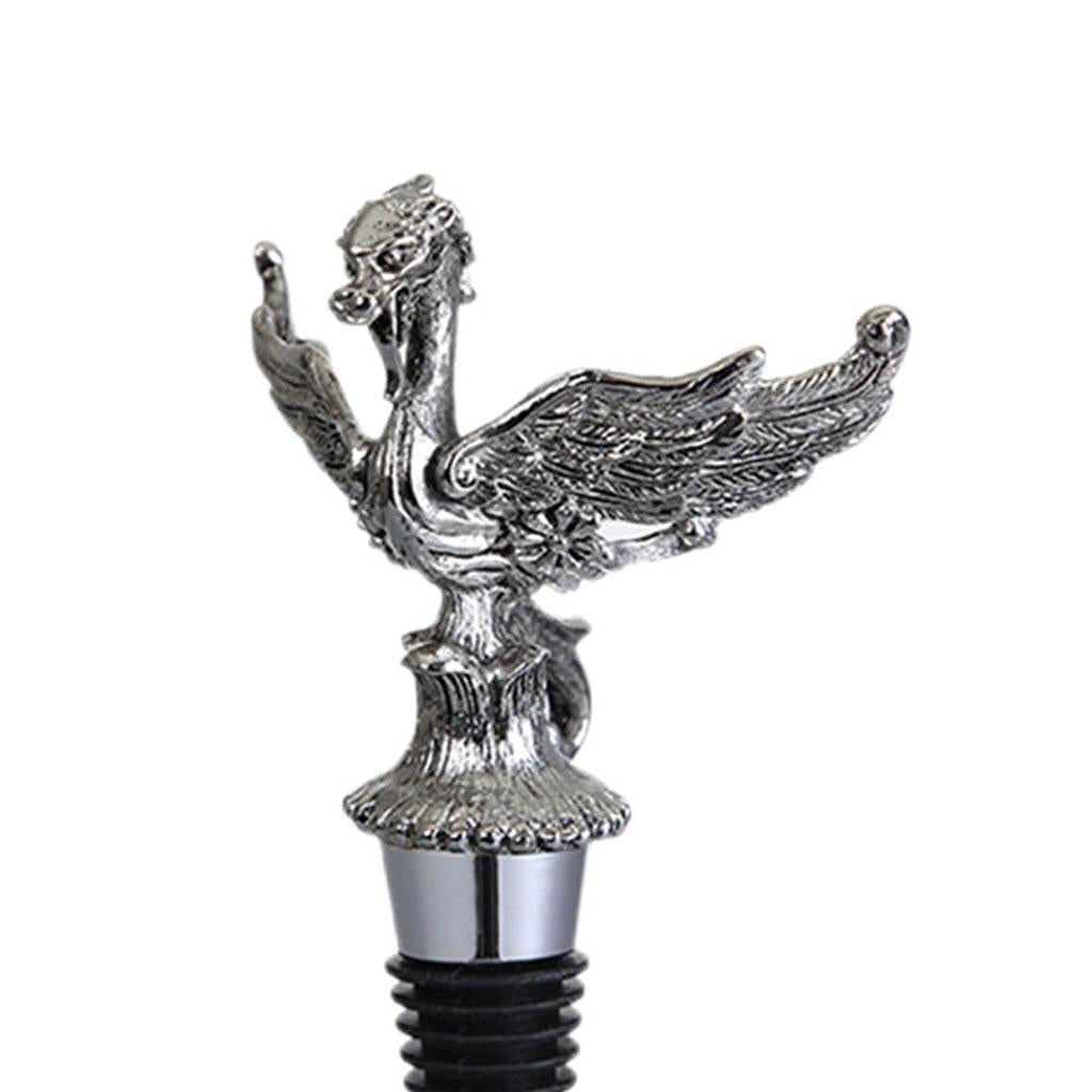 Animal Wine Bottle Stopper Decor for Bar Beverage Bottle Champagne Bottle DragonStopper Silver