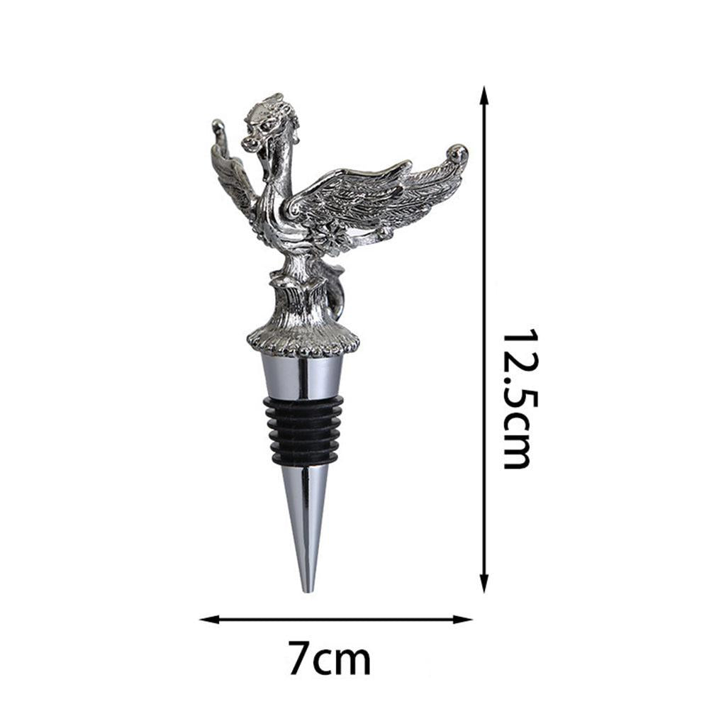 Animal Wine Bottle Stopper Decor for Bar Beverage Bottle Champagne Bottle DragonStopper Silver