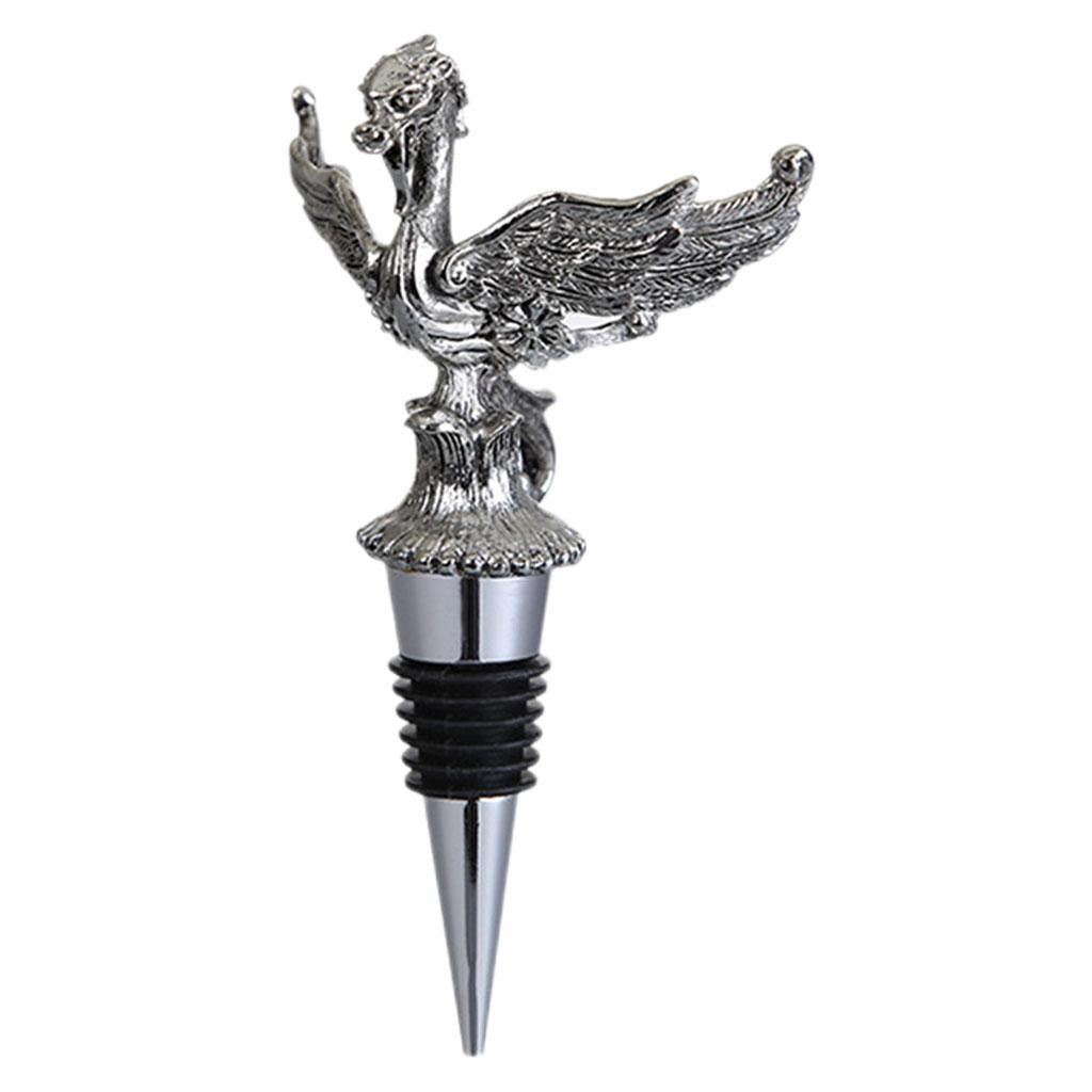 Animal Wine Bottle Stopper Decor for Bar Beverage Bottle Champagne Bottle DragonStopper Silver